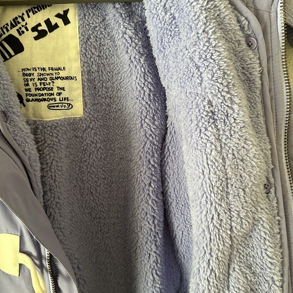 SLY N3B coat jacket size 2 medium purple Moussy - Picture 9 of 9